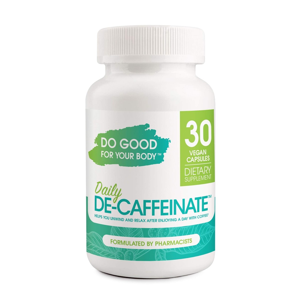 Daily De-Caffeinate, Rutaecarpine, Natural Acting Non-Addicive Βαθιά Βοήθεια για τον ύπνο για τον καφέ, Caffeine Εραστές, Χαλαρώστε και Χαλαρώστε, 30 κάψουλες