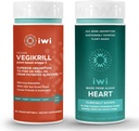 iwi Life Vegikrill & Heart Omega-3 Sche, 30 Hizmet, Vegan Plant-Based Algae Omega 3, Krill & Fish Oil Alternative, No Fishy Aftertaste