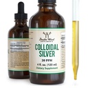 Colloidal Silver Liquid 20 PPM - 4 Fl OZ (Plata Coloidal with Dropper)% 99.9 Pure, Gluten Free, Non-GMO Tarafından Double Wood Supplements