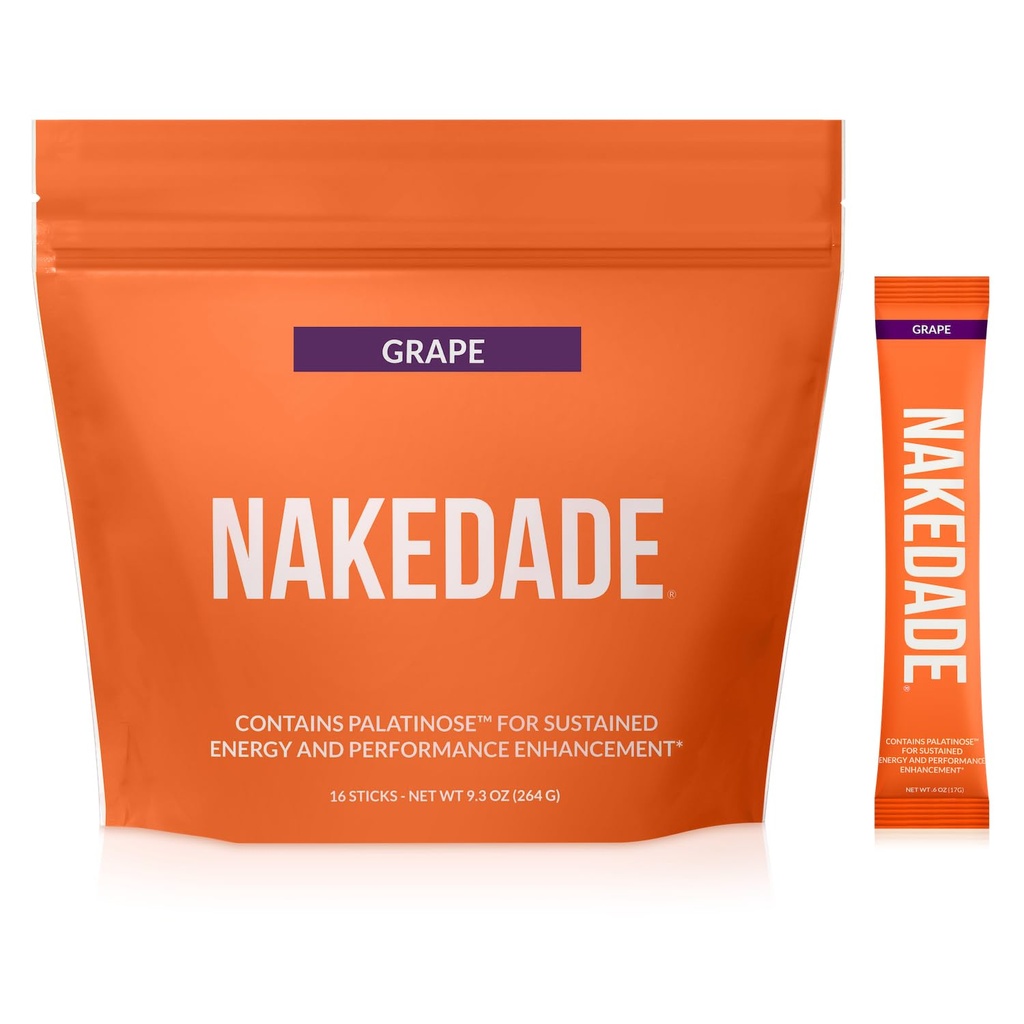 Çıplakade Grape – Performans Enhancing Sports Drink Toz – Elektrolyte Toz – No GMOs veya Yapay Sweeteners, Gluten-Free, Soy-Free, Dairy-Free – 16 Sticks