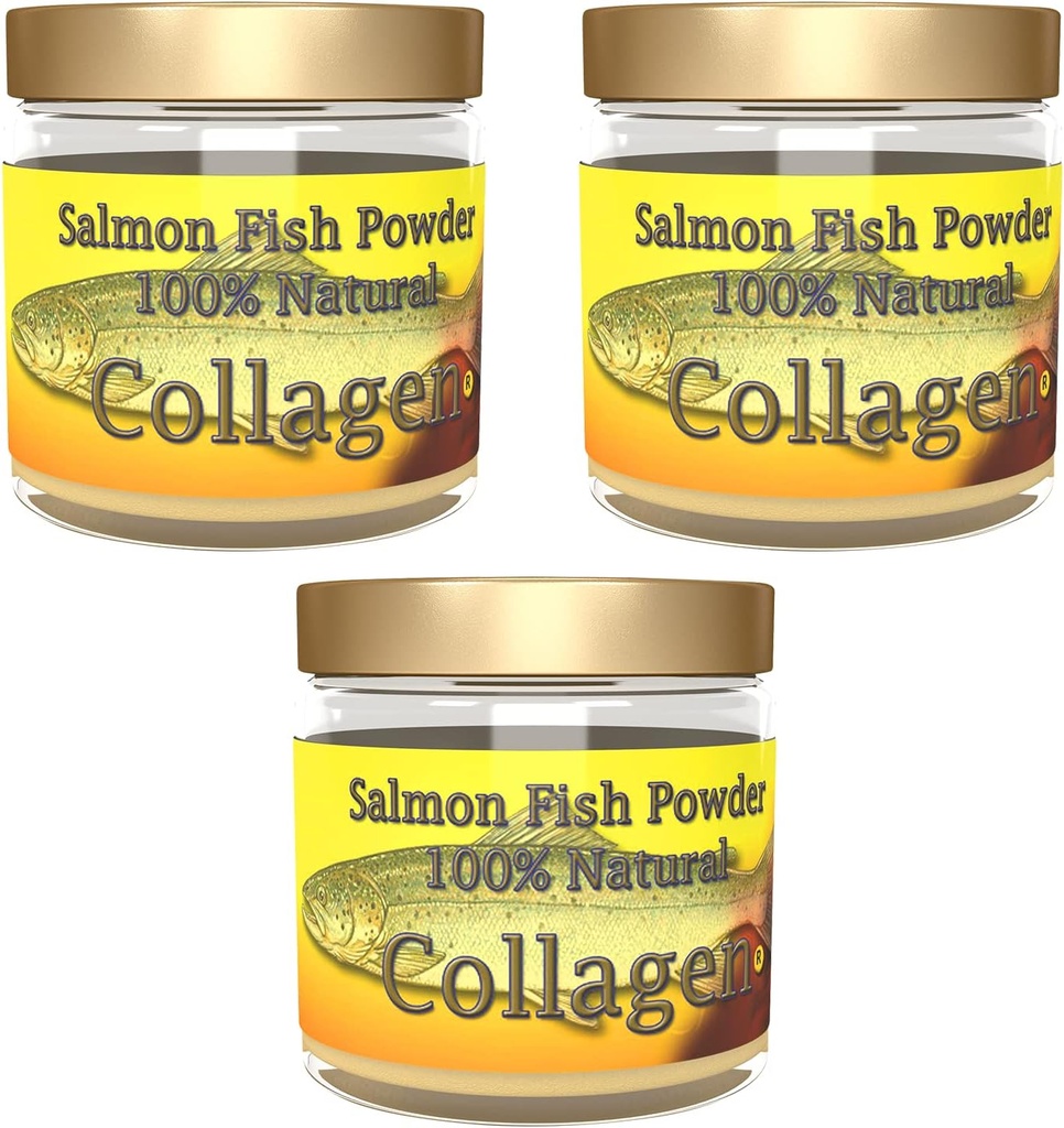Salcoll Collagen - 100% Natural Bioactive Marine Collagen Powder - Unflavored, Kosher, can Help Bone, Joint, Skin, Hair Health, 3 Pack, Three Month Supply