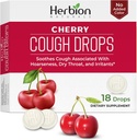 HERBION Naturals Cough Drops, Dietary Supplement, Soothes Cough, Yetişkinler ve Çocuklar için 6 Yıldan Fazla, Yapay Flavor, Eklenmedi Renk Say (18 ( 1), Cherry)