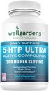 100% καθαρό 200 MG 5-HTP Ultra για υγιή ύπνο και αίσθηση ευεξίας - Mood υποστήριξης, άγχος, ύπνος - 5HTP Συμπλήρωμα με ασβέστιο - 60 κάψουλες 5HTP 200mg, 30 σερβιέτες