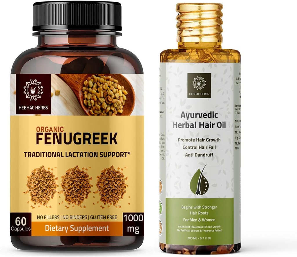 Combo Pack Fenugreek Capsules ve Herbal Saç Yağı