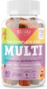 SUKU The Complete Kids Multivitamin Gummies – Vitaminler A, C, D, E, B6, B12, Folate & çinko – Immune Support, Sugar-Free, Gluten-Free, Non-GMO, Bonanza Flavor – 60