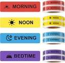 Tıp Biletleri İlaç Öğretim Etiketi Sürekli Kağıt Etiketi - Pill davası için NOON PM - 1.6inch (Morning Noon Evening Bedtime)