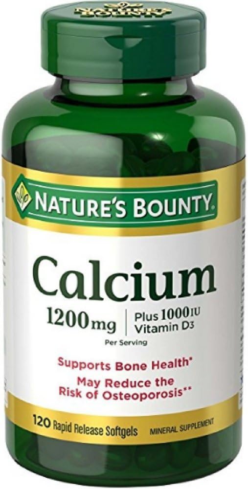 Nature's Bounty Calcium Plus Vitamin D 1200mg, 120 Softgels (Pack of 2)