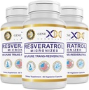 Genx Formulas 98 Saf Trans-Resveratrol ile BioPerine® ile Aborpsiyon (3 Pack) Micronized, Lab-Tested, Tam Stabilized Resveratrol 600 mg - 180X Trans-Resveratrol Capsules for Health Aging