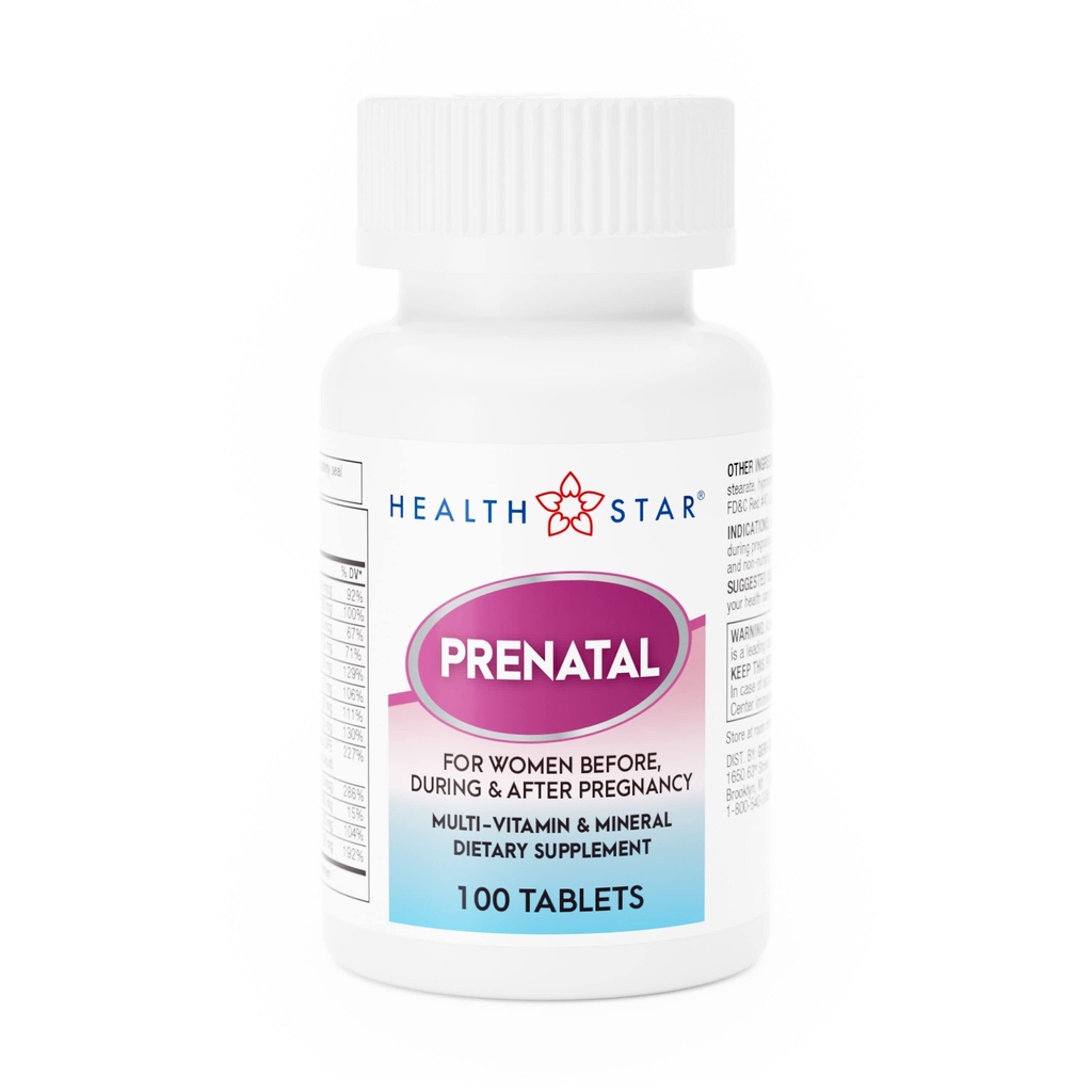 GeriCare Prenatal Multivitamin Sağlıklı Anne ve Bebek Için Sağlık Yıldızı - Folate + Vitamin C + Vitamin D + Iron + B12-100 Tabletler