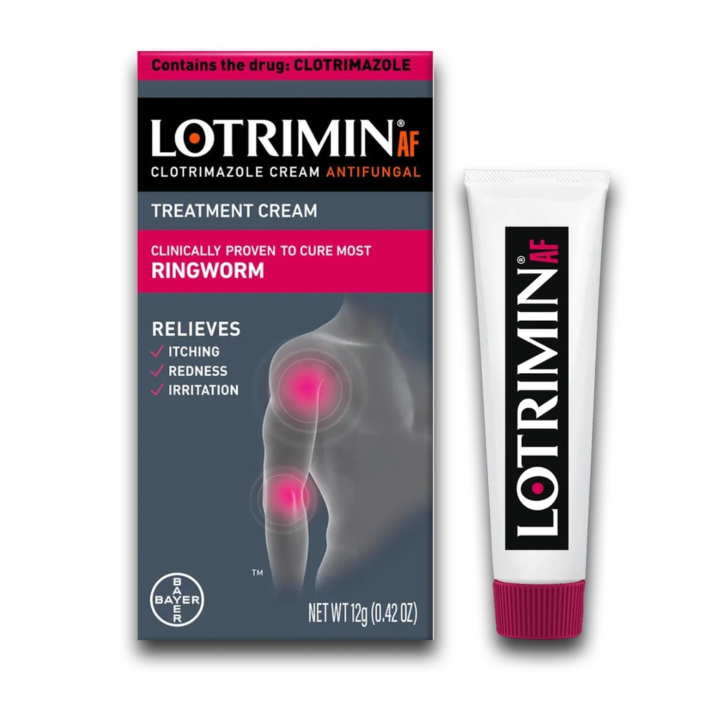 Lotrimin AF Ringworm Cream Clotrimazole% 1 - Klinik olarak Çoğu Ringworm Tedavisi, Yetişkinler ve Çocuklar için 2 yıl boyunca, .42 Ounce (12 Grams)