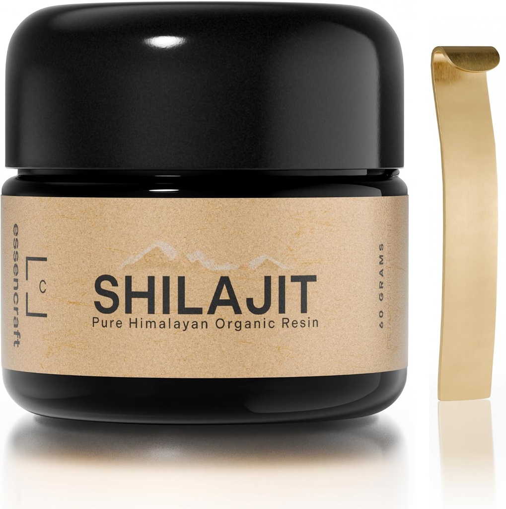 Organic Himalayan Shilajit Resin - 500mg Max Potency, Lab Tested Pure Shilajit for Men and Women, 85+ Trace Minerals Fulvic Acid, Immune Support, Energy & Cognative Performance, 4 Μήνες Προσφορά, 60g