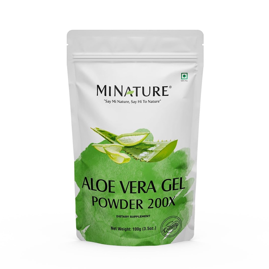 Aloe Vera Gel Toz 200x, Doğa | Doğal ve Saf | Aloe Barbadensis | 100g (3.5oz) | Yüksek Kondüktif Destek | Kozmetik formülasyonlar için Uygun
