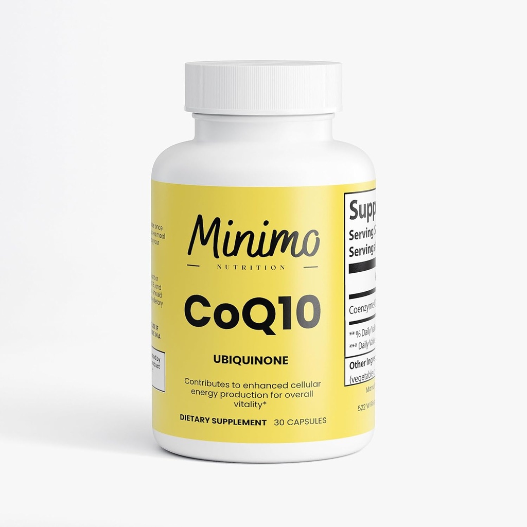 CoQ10 Ubiquinone 200 mg, 3. Parti Test Edildi, Optimally Absorbed Ubiquinone, Vegan, Gluten Free Diyetary Supplement Support for Heart Health & Brain Function, 30 Capsules