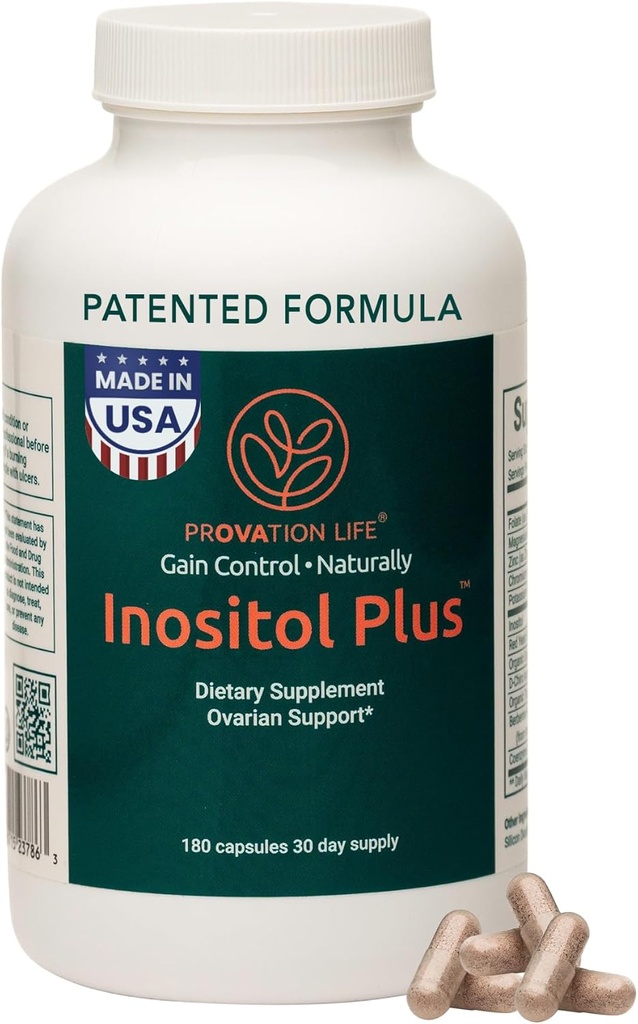 Inositol Plus Supplement for Women | Ovarian Health, Hormon Dengesi, Fertness, Ovulation | 40:1 Myo-Inositol D-Chiro & 12 Malzemeler | Tıbbi Doktor | 120 Capsules