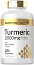 Doktor'un Way Turmeric Curcumin Supplement 2000 mg | 250 Capsules | Black Pepper Extract | Non-GMO, Gluten Free Complex