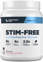 Διαφανή Εργαστήρια Stim-Free Προ-Εργασία - Καφεΐνη & Stim Δωρεάν Προ προπόνησης σε σκόνη για άνδρες και γυναίκες με Beta Alanine σε σκόνη, Citrulline Malate, & elevATP - 30 Σερβιέτες, Λεμονάδα Φράουλα