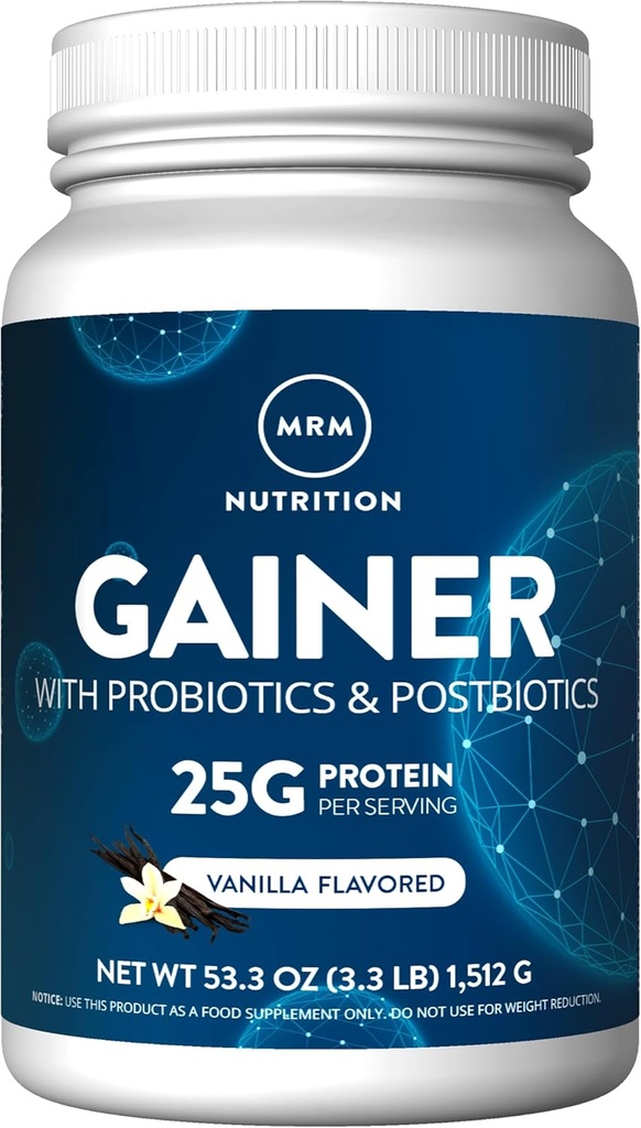 MRM Beslenme Probiyotiks + Postbiyotikler ile Protein | Vanilla Flavored | 25g protein | Whey Yoğun + Isolate + micellar Casein| Slow + Hızlı sindirme| Digestive enzimler ile | 18 Hizmetler