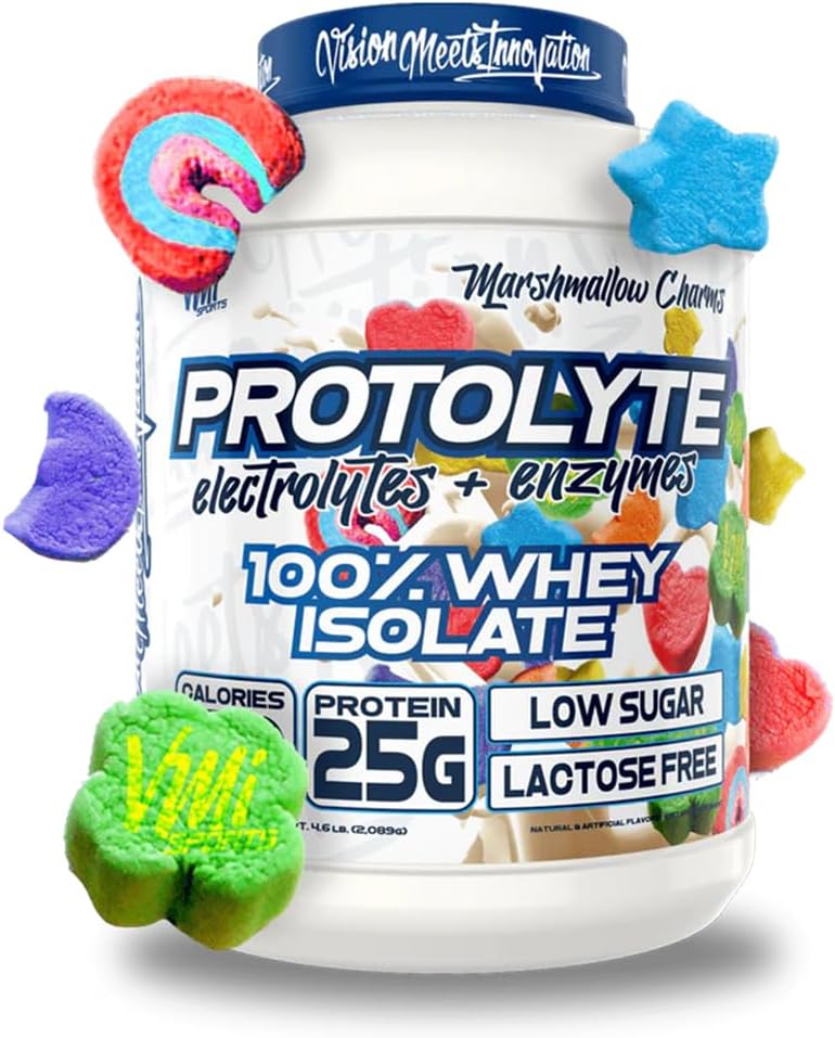 VMI Sports | ProtoLyte Whey Isolate protein Toz | Low Calorie Whey for Kilo Kaybı ve Kas Kazanma | Digestive Enzymes | Non-GMO (4.6 lb, Marshm Charms)