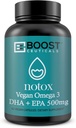 BoostCeuticals Vegan Omega 3 συμπλήρωμα 500mg Dha Epa Vegan Softgels - Δεν Stearates Non GMO Gluten Free 