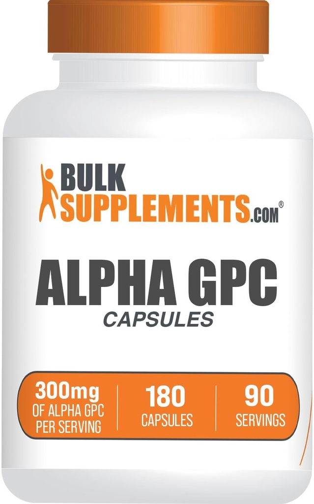 BulkSupplements.com Κάψουλες Alpha GPC - Συμπληρώματα ακετυλοχολίνης, Alpha GPC 300mg - Συμπληρώματα χοληστερόλης, Χωρίς γλουτένη, 2 κάψουλες ανά Σερβίρισμα, 180 κάψουλες (πακέτο του 1)