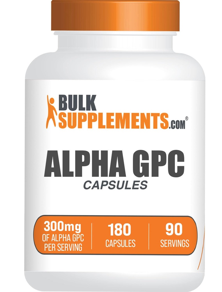 BulkSupplements.com Alpha GPC Capsules - Acetylcholine Supplements, Alpha GPC 300 mg - Choline Supplements, Gluten Free, 2 Capsules per Service, 180 Capsules (Pack of 1)