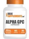 BulkSupplements.com Alpha GPC Capsules - Acetylcholine Supplements, Alpha GPC 300 mg - Choline Supplements, Gluten Free, 2 Capsules per Service, 180 Capsules (Pack of 1)