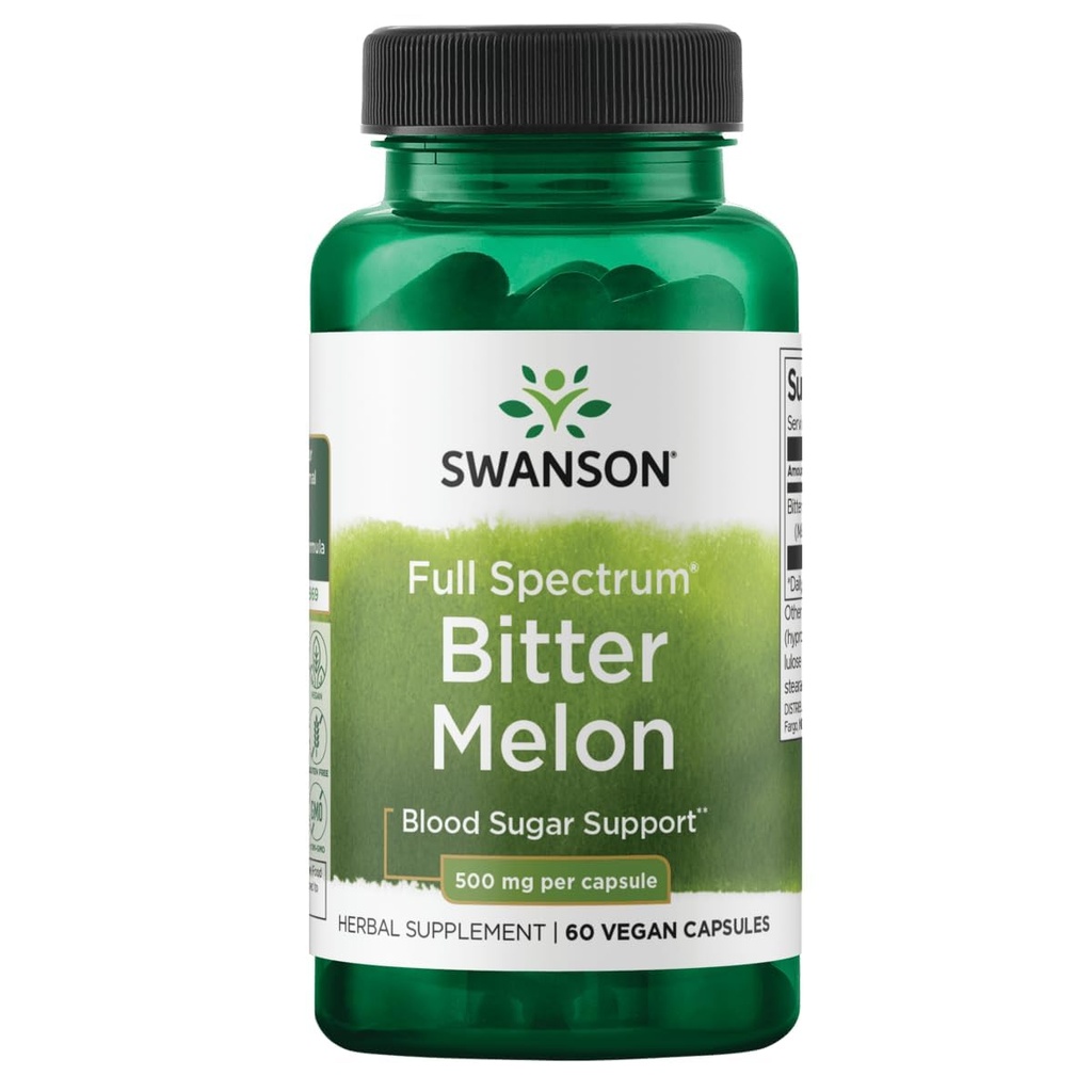 Swanson Full Spectrum Bitter Melon (Momordica) 500 Milligrams 60 Capsules