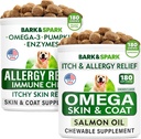 Anti-Itch Skin & Coat + Skin Alerjisi - Omega 3 Fish Oil + EPA & DHA Fatty Asit - Itching & Paw Licking + Ortak Sağlık - 360 Chews - ABD'de Yap