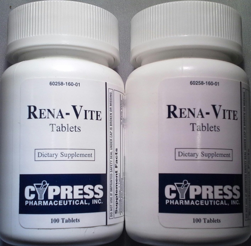 Cypress Pharmaceutical Rena-Vite Tabletleri, 100 Tablet Şişe (2 Şişe)