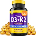 InnovixLabs Vitamin D3 K2-5000 IU D3 Vitamini 600 mcg K2 MK4 ve MK7 Maxuba Aborpsiyon, Supports Bone, Immune, Heart Health, 3rd Party Tested, Gluten Free, 60 Softgels