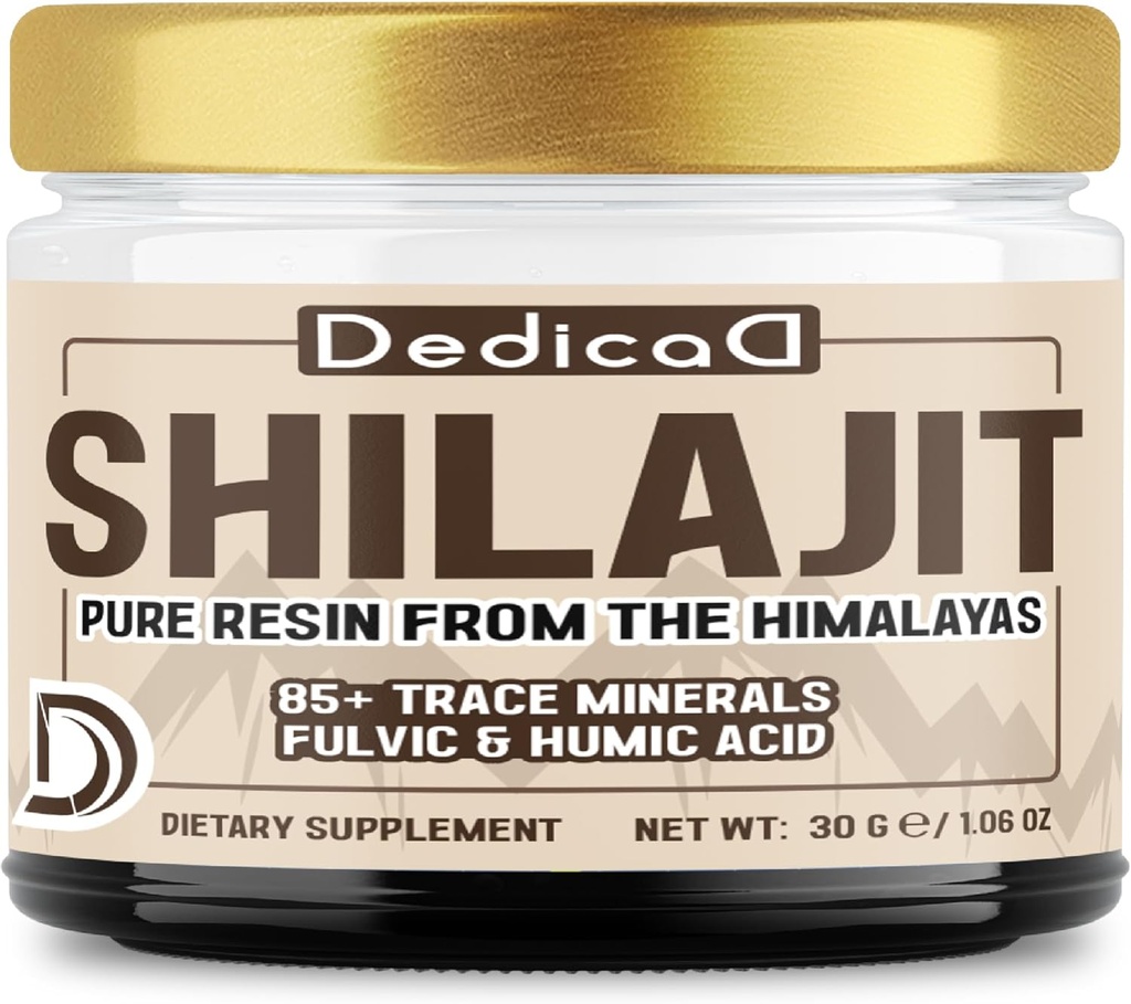 Shilajit Pure Himalaya Organik 30gram - Shilajit Suppplement Contains Natural Fulvic, Humic Acid & 85 Diğerleri - 60 Vücut Dengesi, Kalp, Immune Health