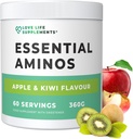 Love Life Supplements EAA Platinum Acids Toz, All 9 Essential Amino Acids Including BCAA's and 2 Grams of Leucine per Service, Apple & Kiwi Flavour, 348g - 60 Hizmet başına EAA'nın 5'i
