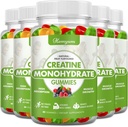 Kretine Monohidrat Gummies - Pre-Workout Kompleksi Kadınlar için Kretine, Geliştirilmiş Kas Güçlü, Boost Focus ve Endurance, Kas Builder Kont 400