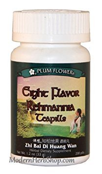 Sekiz Flavor Rehmannia (Zhi Bai Di Huang Wan), 200 ct, Tesis Çiçek