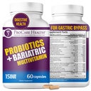 ProCare Health Probiyotik Bariatrik Multivitamin Demir 45 mg (60 Kont) - 15 Milyar CFU Bariatrik Probiyotik Hızlı Deyim Veggie Capsules'ı Bariatrik Hastalarda Gut ve Immune Health'i Desteklemek için