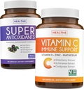 Antioksis & Immune Support (2-Month Supply) Immune Vitality Mix - Süper Antioksis - Güçlü Super Food Daily Mix (120 Caps) & Immune Support Supplement with Elder Vitamin C and Çinko