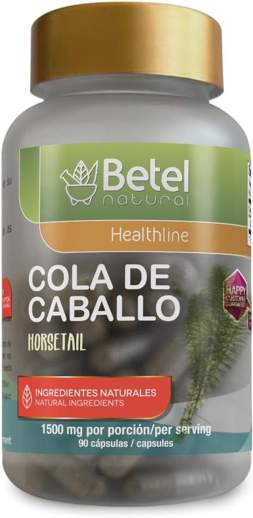 Premium Cola de Caballo (Horsetail) Herbal Capsule Betel Natural - Sağlıklı Nails, Skin, & Hair - 1500 mg per Service