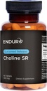 Endur Choline L (+) Bitartrate, Sustained Release Brain & Liver Support Supplement, Prenatal Safe, Vegan, Non-GMO, Gluten Free, 300 mg (60 Tablet)