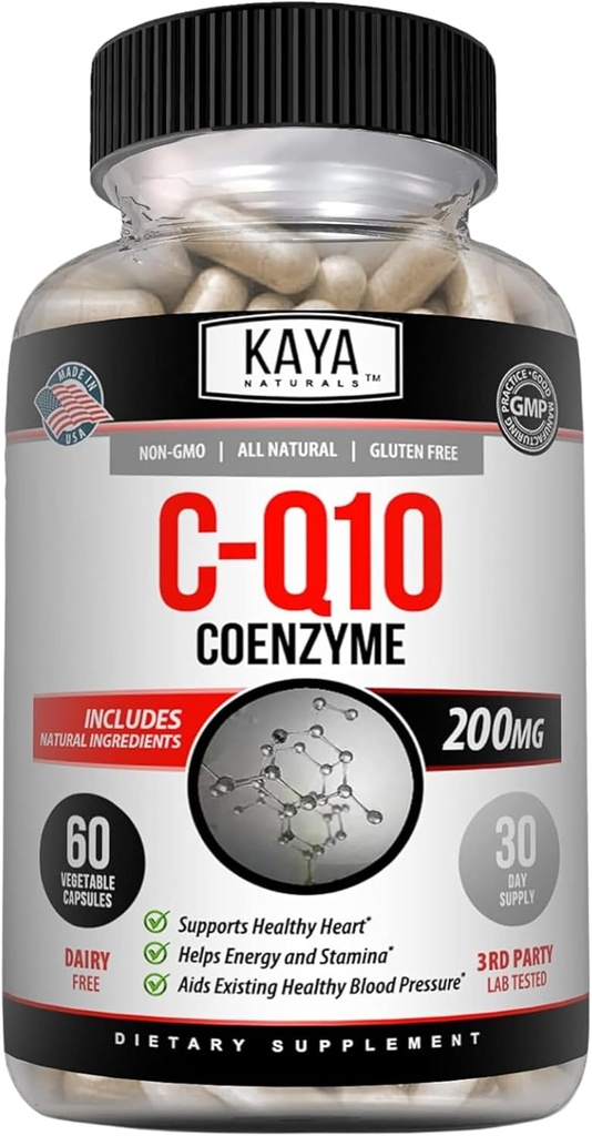 Kaya Naturals - CoQ10 Power Antioxy Supplement for Vascular, Kalp Sağlığı, Sağlıklı Kan Baskı Seviyeleri ve Immune Function - Restores Daily Hücreleri ve Enerji Üretimi - 60 Veggie Capsules