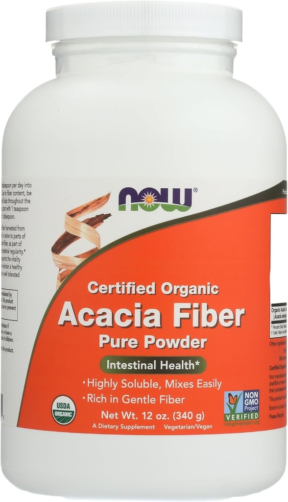 NOW Τρόφιμα - Acacia Fiber βιολογική σκόνη - 12 oz