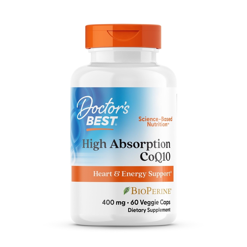 Doktor'un BEST Yüksek Abhidrasyon CoQ10, Kalp ve Enerji Desteği, USP Onaylandı, Doğal Fermented CoQ10, Non-GMO, Gluten Free, Soy Free, Vegan 60 Veggie Caps