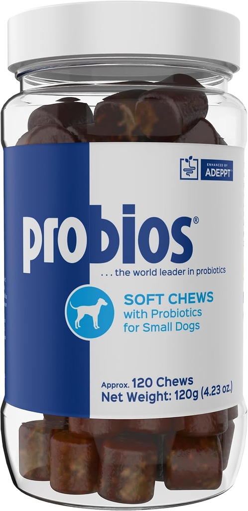 Köpekler için Probios Yumuşak Chews, Köpekler için Probiyotikler, Gut Health, Digestion & Immune Support, Small Breeds, 4.23ozoz