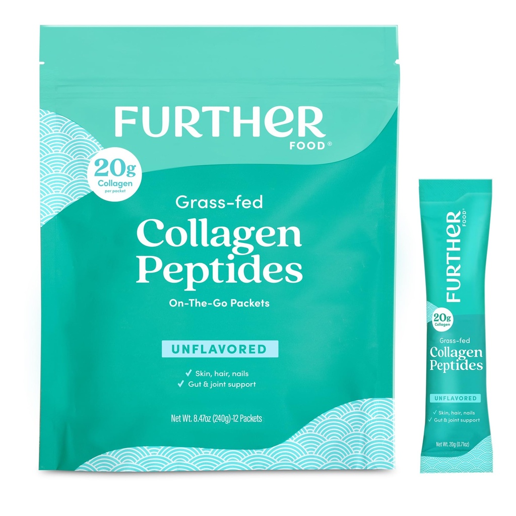 Ek olarak Gıda Unflavored Collagen, Toz Çelik Paketleri -% 100 Grass-Fed, Hydrolyzed Type 1 & 3, 20g of Collagen per Service, Supports Skin, Hair, Nails & Commons, 847 Oz