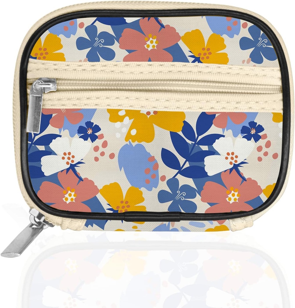 Serfeymi Weekly Travel Pill Organizer Pill Case for Purse with Reforce 7 Day Pill Box, Fashionable Travel Medicine Organizer Pill Konteyner for Medicine, Vitamin, Supplement - Bloom 02