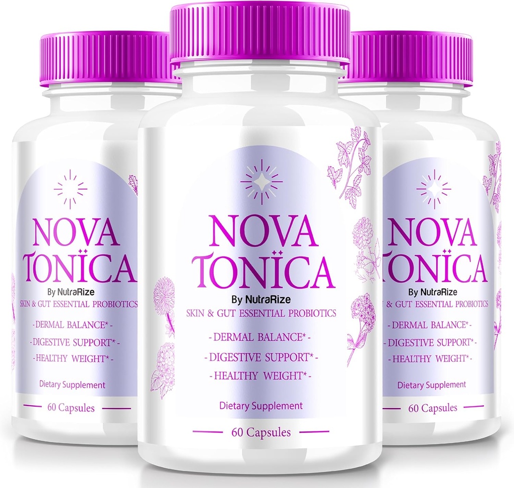 (3 Pack) NovaTonica Capsules, Nova Tonica Doğal olarak Sağlıklı ve Glowing Skin'i Desteklemek için, Skin-Enhancing Vitamin Pills, Nova Tonic Yorumlar (180 Capsules)