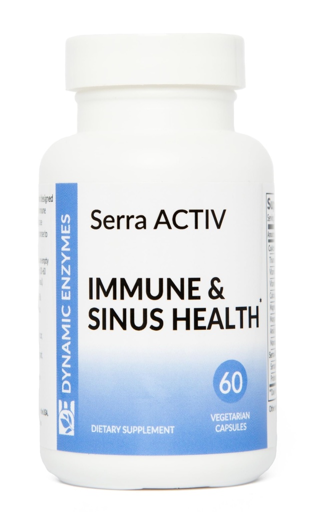 Serra ACTIV - 60 Vegan Capsules - Destekler Sinus ve Cardiovascular Sağlık - Asit-Resistant Serrapeptase - 1 20.000 SPU - Immune Support - Systemic Enzymes
