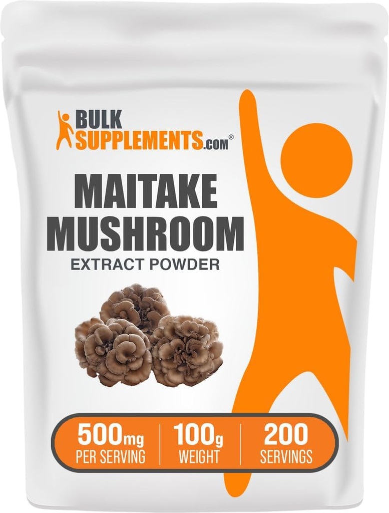 BulkSupplies.com Maitake Mushroom Extract Powder - Συμπλήρωμα Makeake Mushroom Superfood - Χωρίς γλουτένη, 500mg ανά σερβιρίσματος, 100g (3.5 oz) (πακέτο του 1)
