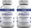 Dr.K&C Organik Spirulina Superfood Supplement – Pure Natural Blue Green Microalgae 600 mg 240 Veggie Capsules Health Immune System Antioksis Protein Fiber No Filler Non GMO Vegan 2pk