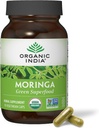 ORGANIC INDIA Moringa Capsules Organik - Moringa Supplement - Green Superfood, Moringa Leaf Capsules, Pure Supergreen, Vegan Greens, Nature's Multivitamin, Vegan, Gluten-Free - 90 Capsules
