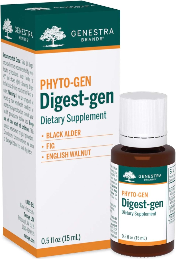Genestra Brands Digest-gen | Black Alder, Fig ve İngilizce Walnut Herbal Supplement | 0,5 fl. oz.